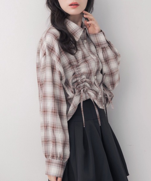 ほしです フロントドロストチェックSH（シャツ/ブラウス）｜ems excite