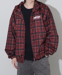 チェックフードブルゾン
