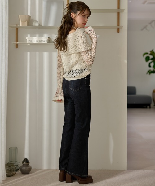 LAULEN(ローレン)の「choker turn back lace knit /チョーカー付き折り返しレース編みニットトップス(ニット/セーター・レディース・ブラウン/ブラック/アイボリー・FREE)」の20枚目の写真