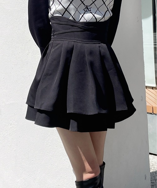 abc une face（アーベーセーアンフェイス）の「クロスリボンWフレアスカート（スカート・レディース・ブラック/ブラック系その他/ダークグレー/ブラック系その他2・FREE）」の19枚目の写真