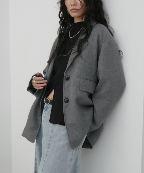 ツイードライクオーバージャケット（テーラードジャケット）｜Aunt