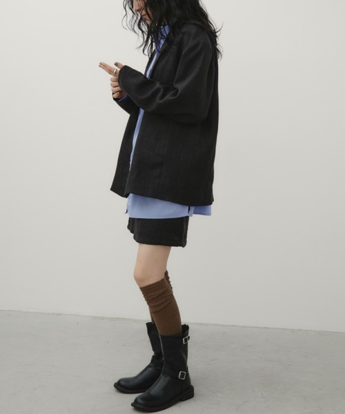 Aunt Marie's（アントマリーズ）の「ツイードライクオーバージャケット（テーラードジャケット・レディース・ブラック/グレー・FREE）」の11枚目の写真