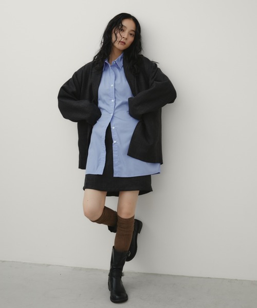 Aunt Marie's（アントマリーズ）の「ツイードライクオーバージャケット（テーラードジャケット・レディース・ブラック/グレー・FREE）」の13枚目の写真