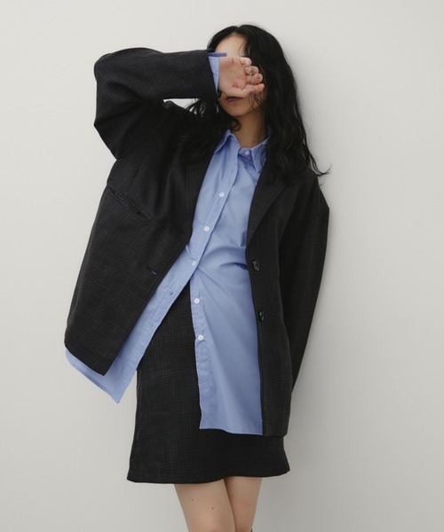 Aunt Marie's（アントマリーズ）の「ツイードライクオーバージャケット（テーラードジャケット・レディース・ブラック/グレー・FREE）」の10枚目の写真