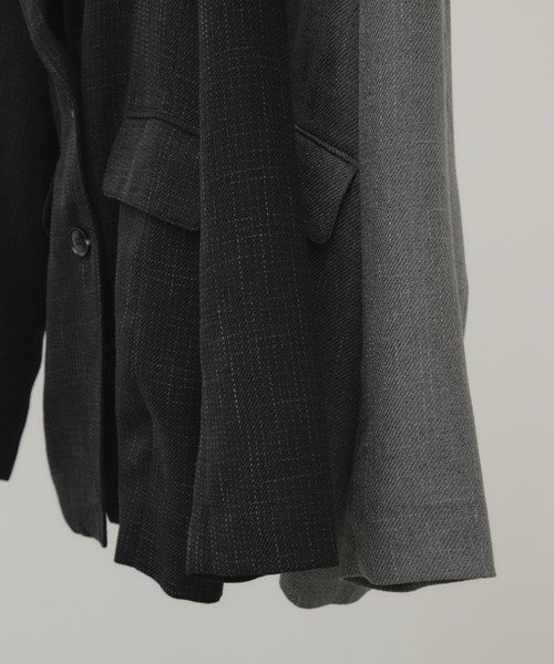 Aunt Marie's（アントマリーズ）の「ツイードライクオーバージャケット（テーラードジャケット・レディース・ブラック/グレー・FREE）」の4枚目の写真