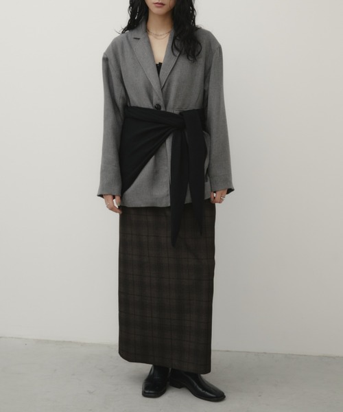 Aunt Marie's（アントマリーズ）の「ツイードライクオーバージャケット（テーラードジャケット・レディース・ブラック/グレー・FREE）」の20枚目の写真