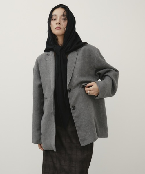 Aunt Marie's（アントマリーズ）の「ツイードライクオーバージャケット（テーラードジャケット・レディース・ブラック/グレー・FREE）」の22枚目の写真