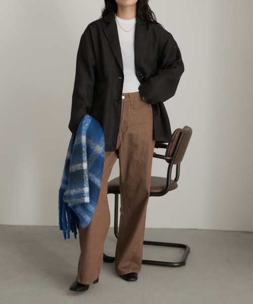 Aunt Marie's（アントマリーズ）の「ツイードライクオーバージャケット（テーラードジャケット・レディース・ブラック/グレー・FREE）」の18枚目の写真