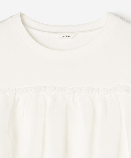 Bshop（ビショップ）の「eunoia | フリル レイヤーTシャツ WOMEN（シャツ/ブラウス・レディース・ブラック/ホワイト・ONE）」の5枚目の写真
