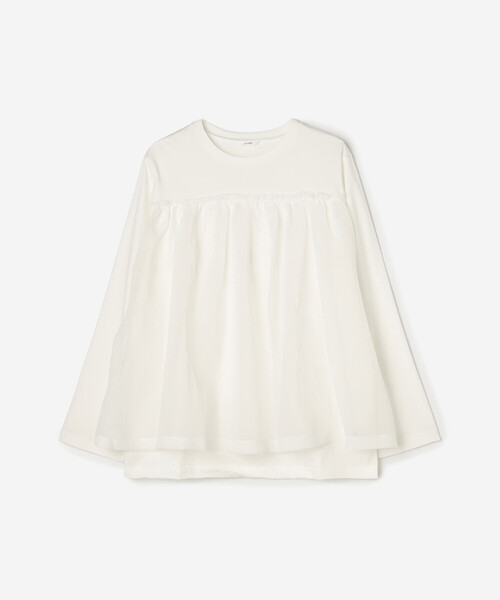 Bshop（ビショップ）の「eunoia | フリル レイヤーTシャツ WOMEN（シャツ/ブラウス・レディース・ブラック/ホワイト・ONE）」の13枚目の写真