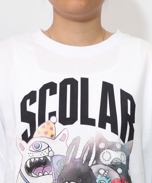 153623：スカラーキャラクターズ柄 レイヤード風ロンT（Tシャツ