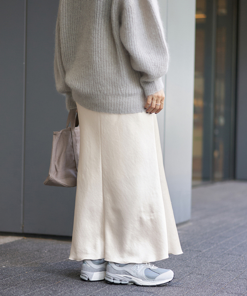 イエナ　IENA　ダブルサテンスカート　スカート　サテン　スローブイエナ　白 追加14》ダブルサテンスカート（スカート）｜IENA（イエナ）の