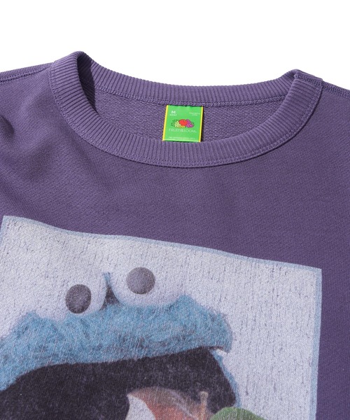 FRUIT OF THE LOOM(フルーツオブザルーム)の「【FRUIT OF THE LOOM/フルーツオブザルーム】SESAMI STREETコラボ 裏毛 クルーネックスウェット(スウェット・レディース・ミント/パープル・SMALL/MEDIUM/LARGE)」の7枚目の写真