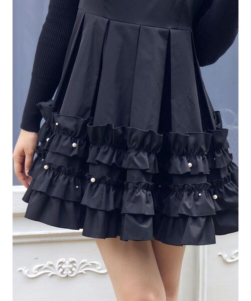 CALNAMUR（カルナムール）の「ミニフリルノースリーブワンピース（ワンピース・レディース・ブラック/グレー・FREE）」の16枚目の写真