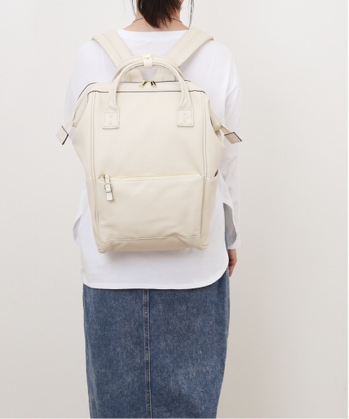 anello（アネロ）の「anello RE:レトロ 口金リュックR（バックパック/リュック・レディース・ネイビー/キャメル/ブラック/アイボリー/グレー/グレイッシュベージュ・FREE）」の9枚目の写真