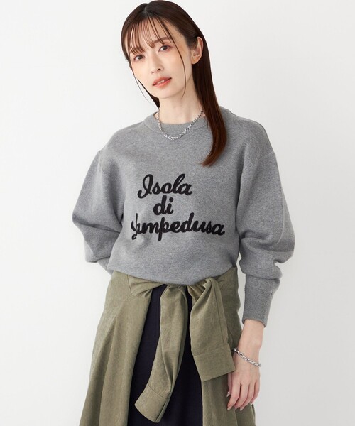 SHIPS Colors:〈手洗い可能〉スウェット ライク サガラ ロゴ ニット