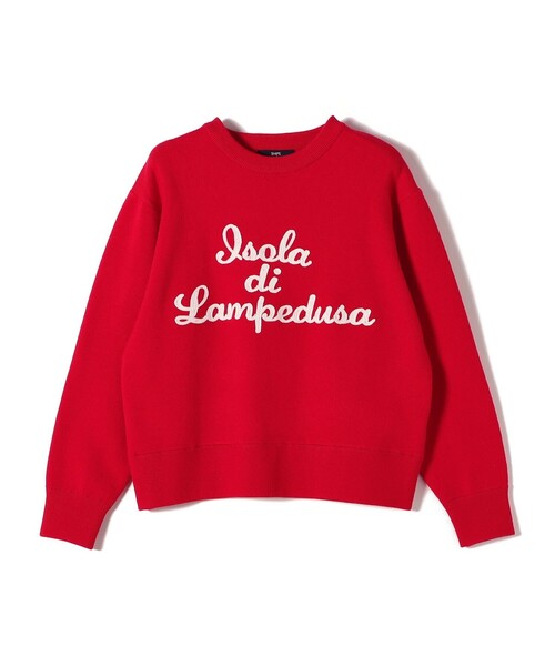 SHIPS Colors:〈手洗い可能〉スウェット ライク サガラ ロゴ ニット