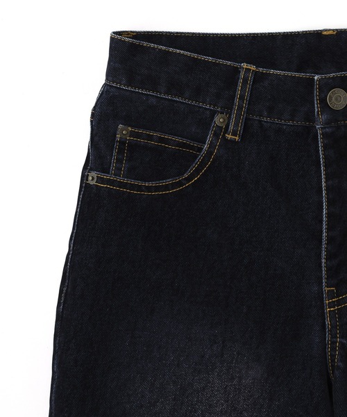 X-girl(エックスガール)の「FLOCKED DENIM FLARE PANTS(デニムパンツ・レディース・ブラック/インディゴブルー・S/M)」の11枚目の写真
