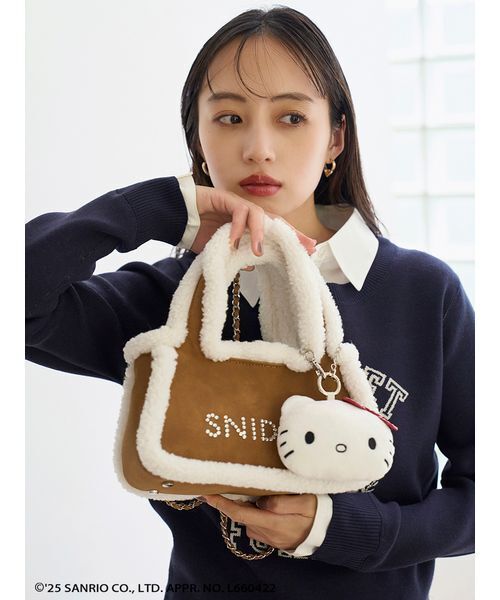 SNIDEL（スナイデル）の「【HELLO KITTY】バッグ（ハンドバッグ・レディース・ライトブルー/ブラック/キャメル/ミント/ピンクベージュ・F）」の12枚目の写真