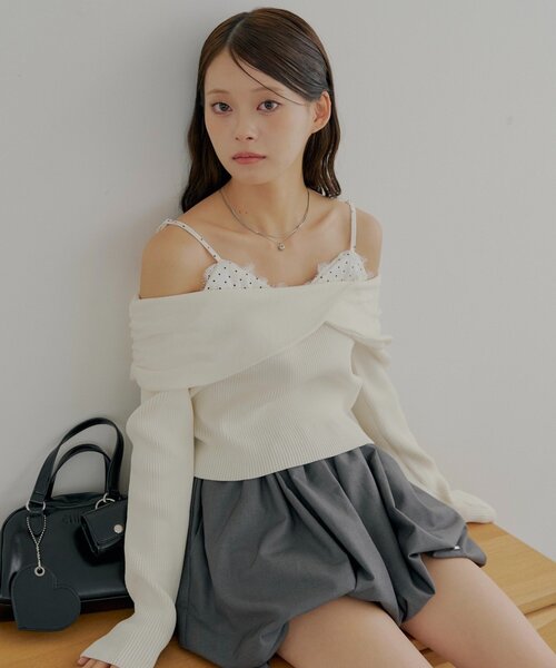 レイヤードオフショルニット Heather｜レイヤードオフショルニット | Rakuten Fashion(楽天