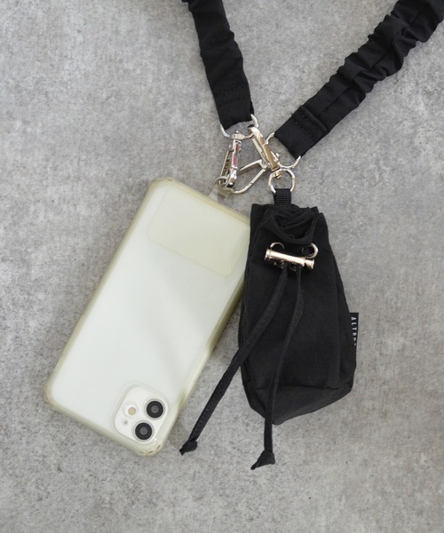 ALTROSE（アルトローズ）の「スマホストラップ 巾着ポーチ付 スマホショルダー スマホ ストラップ クシュクシュ（スマホグッズ・レディース・シルバー/アイボリー/カーキ/ブラック・FREE）」の18枚目の写真