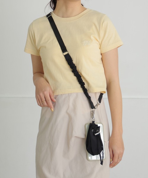 ALTROSE（アルトローズ）の「スマホストラップ 巾着ポーチ付 スマホショルダー スマホ ストラップ クシュクシュ（スマホグッズ・レディース・シルバー/アイボリー/カーキ/ブラック・FREE）」の11枚目の写真