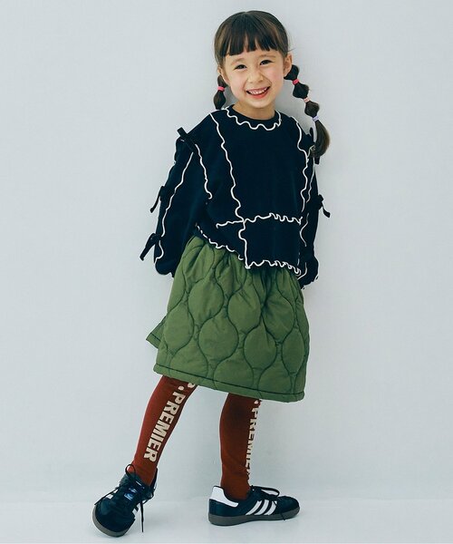 p.premier（ピードットプルミエ）の「【ジュニア対応】メニィメロウ&リボントレーナー（スウェット・キッズ・グレー/ブラック/サーモンピンク・80/90/100/110/120/130/140）」の4枚目の写真