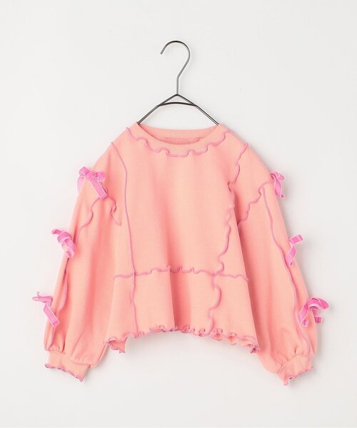 p.premier（ピードットプルミエ）の「【ジュニア対応】メニィメロウ&リボントレーナー（スウェット・キッズ・グレー/ブラック/サーモンピンク・80/90/100/110/120/130/140）」の16枚目の写真