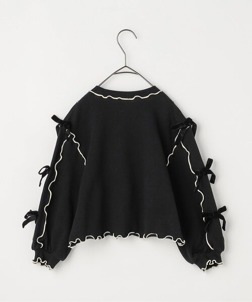 p.premier（ピードットプルミエ）の「【ジュニア対応】メニィメロウ&リボントレーナー（スウェット・キッズ・グレー/ブラック/サーモンピンク・80/90/100/110/120/130/140）」の17枚目の写真