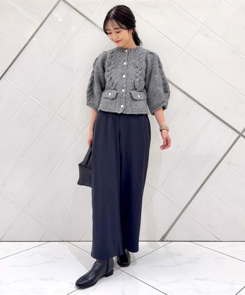 URBAN RESEARCH DOORS(アーバンリサーチドアーズ)の「『仁村紗和さん着用』『UR TECH』完声9分丈ワイドパンツ(その他パンツ・レディース・ネイビー/チャコールグレー・SMALL/MEDIUM)」の5枚目の写真