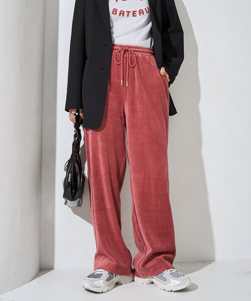 FREAK'S STORE（フリークスストア）の「限定展開　カット ベロア ライン ワイド パンツ（その他パンツ・レディース・ブラウン/ブラック/ナチュラル/ブルー/ライトグレー/ピンク・SMALL/MEDIUM）」の6枚目の写真