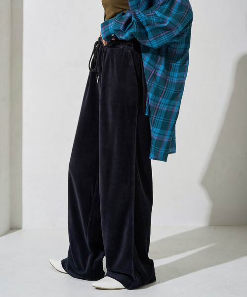 セール】限定展開 カット ベロア ライン ワイド パンツ（その他パンツ