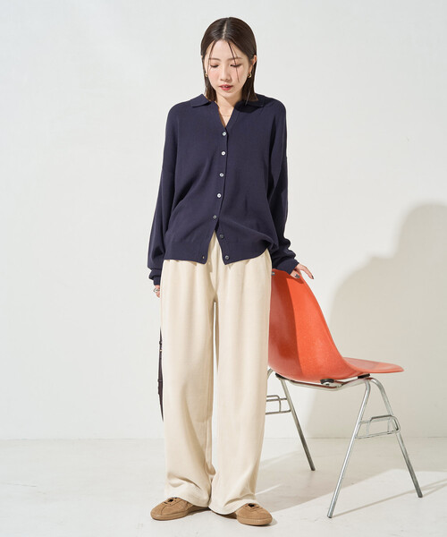 限定展開 カット ベロア ライン ワイド パンツ（その他パンツ