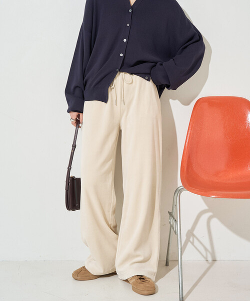 限定展開 カット ベロア ライン ワイド パンツ（その他パンツ
