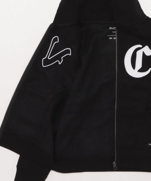 RVCA(ルーカ)の「RVCA/ルーカ ジップアップ パーカー キッズ スウェット フーディー ロゴ 裏起毛 BF046-004(パーカー・キッズ・ブラック/ベージュ・130cm/140cm/150cm/160cm)」の4枚目の写真