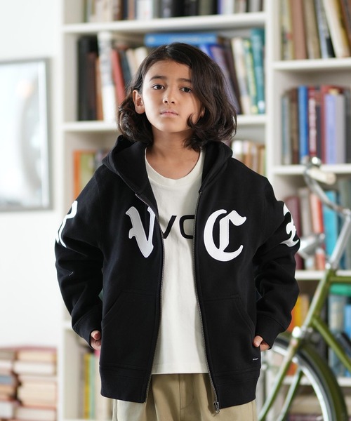 RVCA(ルーカ)の「RVCA/ルーカ ジップアップ パーカー キッズ スウェット フーディー ロゴ 裏起毛 BF046-004(パーカー・キッズ・ブラック/ベージュ・130cm/140cm/150cm/160cm)」の5枚目の写真