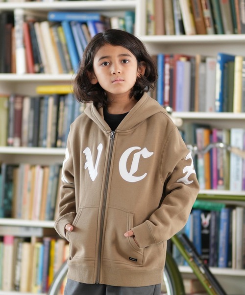RVCA(ルーカ)の「RVCA/ルーカ ジップアップ パーカー キッズ スウェット フーディー ロゴ 裏起毛 BF046-004(パーカー・キッズ・ブラック/ベージュ・130cm/140cm/150cm/160cm)」の11枚目の写真