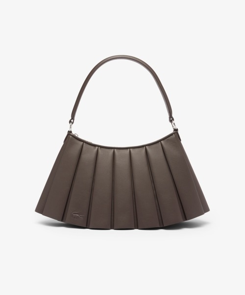 LACOSTE(ラコステ)の「LENGLEN レザープリーツショルダーバッグ(ハンドバッグ・レディース・モカ/ブラック/ナチュラル・FREE)」の2枚目の写真