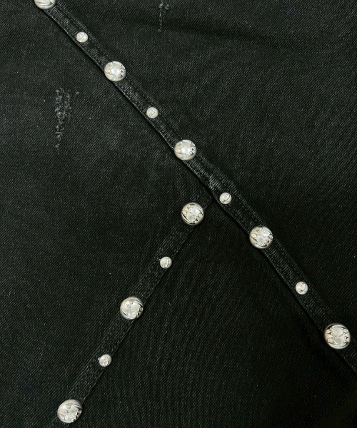 DIG YOUR OWN GRAVE(ディグユアオウングレイブ)の「【DIG YOUR OWN GRAVE】DOUBLE UP PANTS / 【ディグユアオウングレイブ】ダブルアップデニムパンツ(デニムパンツ・メンズ・ブラック・M/L)」の2枚目の写真