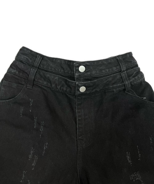 DIG YOUR OWN GRAVE(ディグユアオウングレイブ)の「【DIG YOUR OWN GRAVE】DOUBLE UP PANTS / 【ディグユアオウングレイブ】ダブルアップデニムパンツ(デニムパンツ・メンズ・ブラック・M/L)」の5枚目の写真
