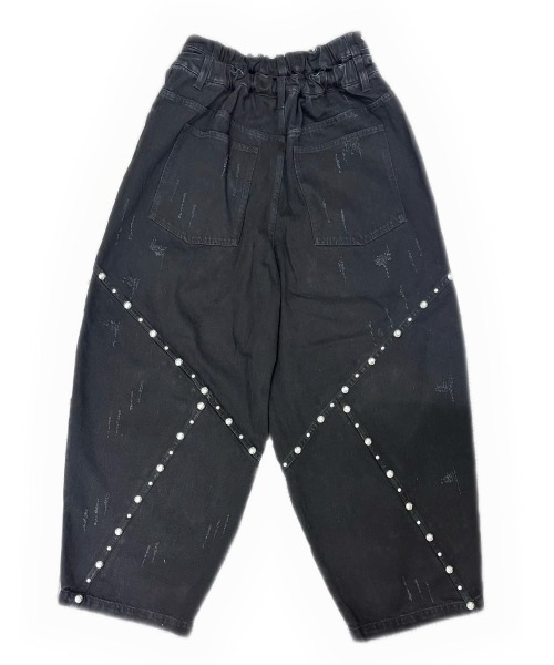 DIG YOUR OWN GRAVE(ディグユアオウングレイブ)の「【DIG YOUR OWN GRAVE】DOUBLE UP PANTS / 【ディグユアオウングレイブ】ダブルアップデニムパンツ(デニムパンツ・メンズ・ブラック・M/L)」の3枚目の写真