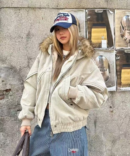 ザディグエヴォルテール　ファージャケット ブルゾン モコモコ フード付き ザディグエヴォルテール ファージャケット ブルゾン モコモコ フード