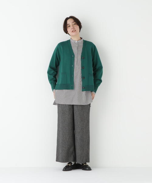 human woman(ヒューマンウーマン)の「◆シルクネップツイルツィードベイカーセミワイドパンツ(その他パンツ・レディース・ブラック/ベージュ・SMALL/MEDIUM/LARGE)」の4枚目の写真