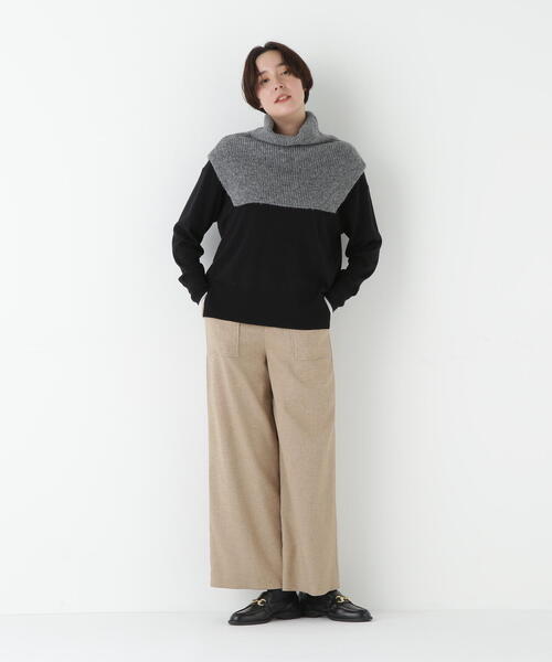 human woman(ヒューマンウーマン)の「◆シルクネップツイルツィードベイカーセミワイドパンツ(その他パンツ・レディース・ブラック/ベージュ・SMALL/MEDIUM/LARGE)」の15枚目の写真