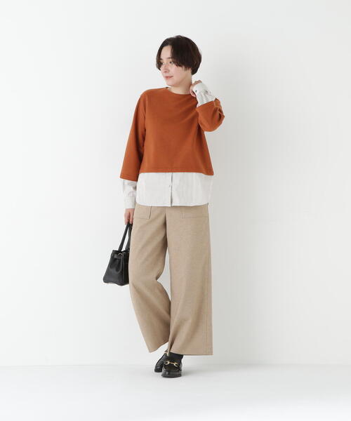 human woman(ヒューマンウーマン)の「◆シルクネップツイルツィードベイカーセミワイドパンツ(その他パンツ・レディース・ブラック/ベージュ・SMALL/MEDIUM/LARGE)」の16枚目の写真