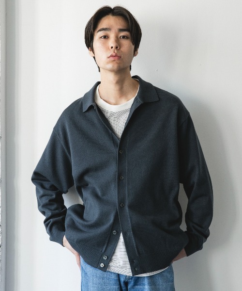 URBAN RESEARCH DOORS(アーバンリサーチドアーズ)の「『XLサイズ/WEB限定/仁村紗和さん着用』『UR TECH 200日ニット』シャツ カーディガン(カーディガン/ボレロ・メンズ・チャコールグレー/ブラウン/イエロー系その他/グリーン系その他/ライトグレー・MEDIUM/LARGE/X-LARGE)」の7枚目の写真