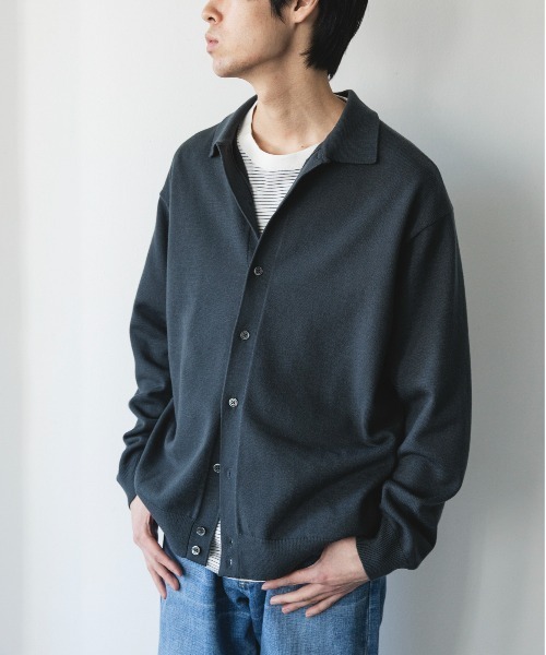URBAN RESEARCH DOORS(アーバンリサーチドアーズ)の「『XLサイズ/WEB限定/仁村紗和さん着用』『UR TECH 200日ニット』シャツ カーディガン(カーディガン/ボレロ・メンズ・チャコールグレー/ブラウン/イエロー系その他/グリーン系その他/ライトグレー・MEDIUM/LARGE/X-LARGE)」の9枚目の写真
