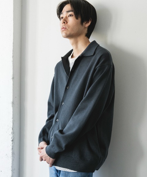 URBAN RESEARCH DOORS(アーバンリサーチドアーズ)の「『XLサイズ/WEB限定/仁村紗和さん着用』『UR TECH 200日ニット』シャツ カーディガン(カーディガン/ボレロ・メンズ・チャコールグレー/ブラウン/イエロー系その他/グリーン系その他/ライトグレー・MEDIUM/LARGE/X-LARGE)」の10枚目の写真