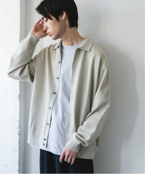 URBAN RESEARCH DOORS(アーバンリサーチドアーズ)の「『XLサイズ/WEB限定/仁村紗和さん着用』『UR TECH 200日ニット』シャツ カーディガン(カーディガン/ボレロ・メンズ・チャコールグレー/ブラウン/イエロー系その他/グリーン系その他/ライトグレー・MEDIUM/LARGE/X-LARGE)」の14枚目の写真