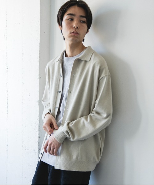 URBAN RESEARCH DOORS(アーバンリサーチドアーズ)の「『XLサイズ/WEB限定/仁村紗和さん着用』『UR TECH 200日ニット』シャツ カーディガン(カーディガン/ボレロ・メンズ・チャコールグレー/ブラウン/イエロー系その他/グリーン系その他/ライトグレー・MEDIUM/LARGE/X-LARGE)」の15枚目の写真